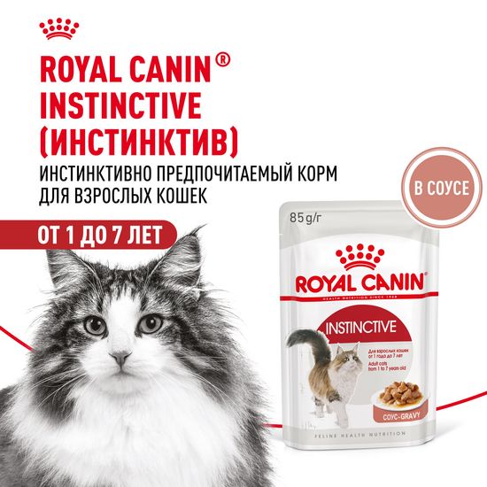 ROYAL CANIN Инстинктив пауч для взрослых кошек, кусочки в соусе, 85 г