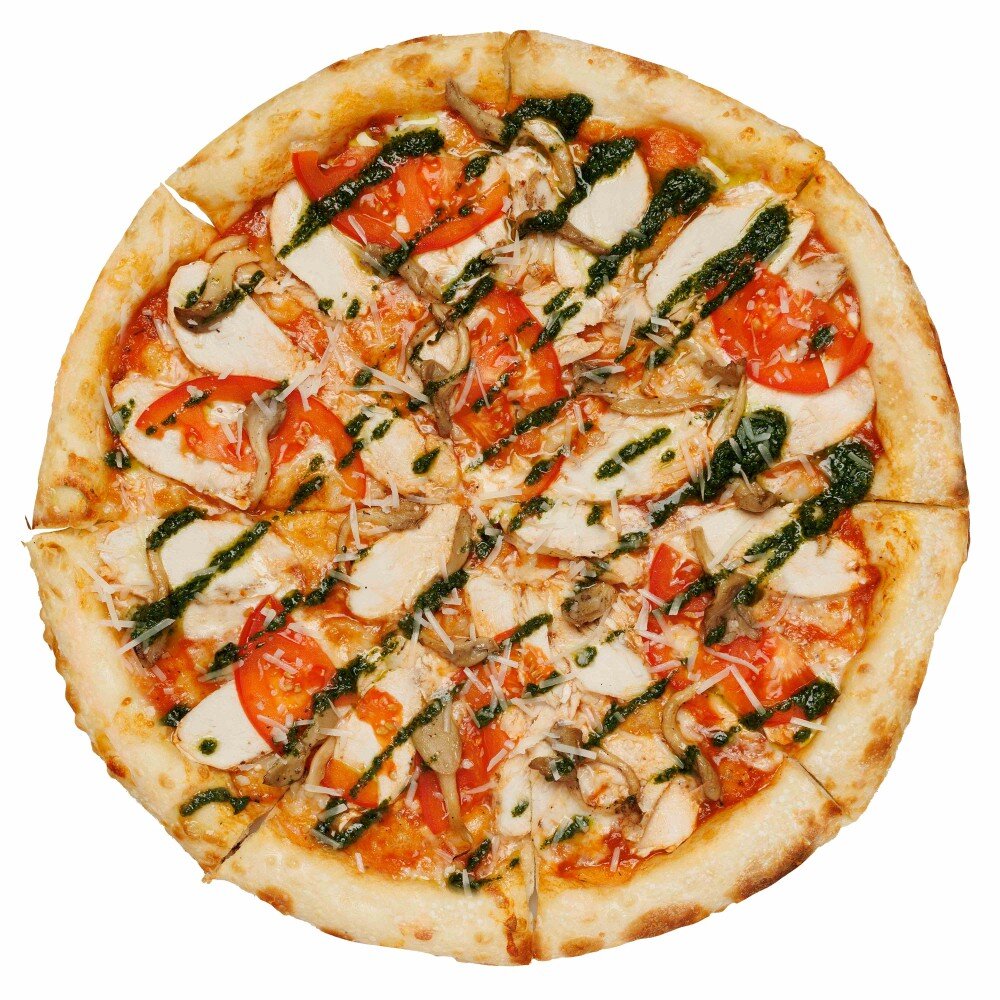 С курицей  и соусом песто