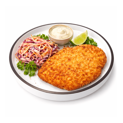 Шницель Куриный с Салатом Коул Слоу