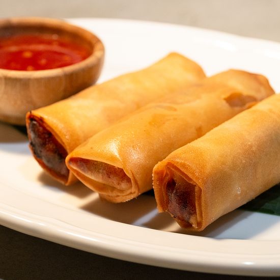 Горячие спринг роллы с креветками