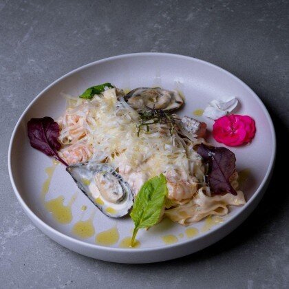 Фетучини с морепродуктами