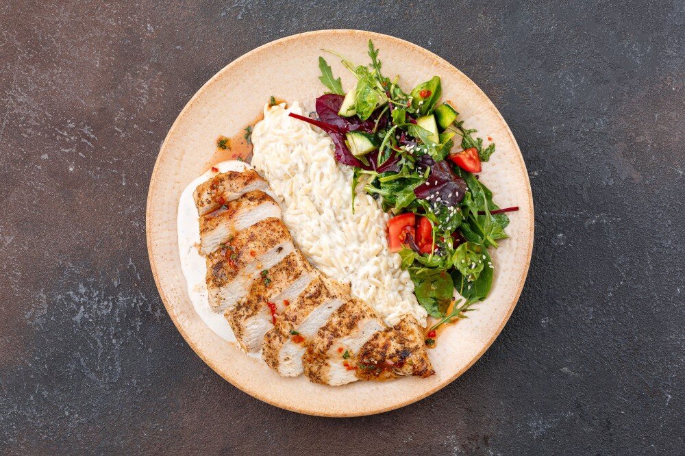 Стейк Куриный с пастой орзо