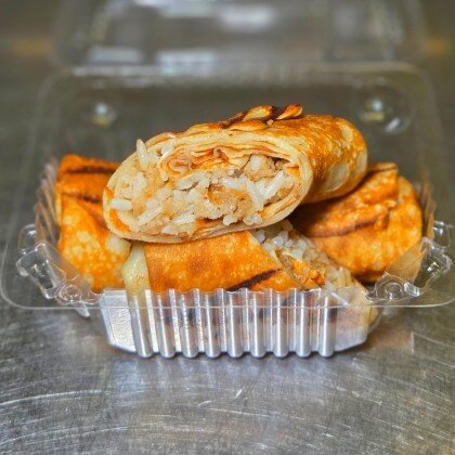 Фаршированные блины с мясом и рисом