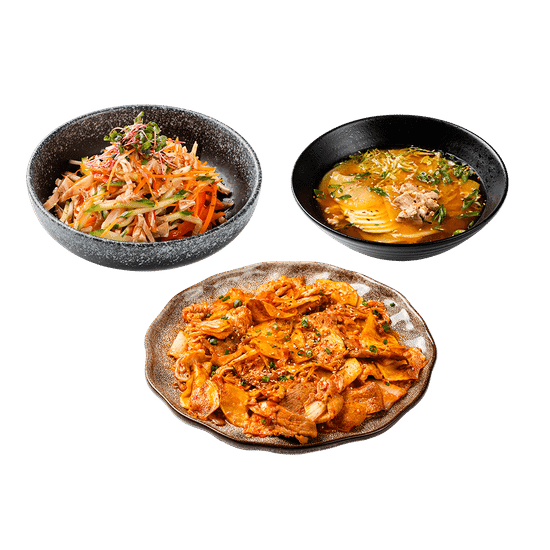 Могао комбо - Салат китайский с ушками, Кимчи поккым с картофелем, Суп тендян чиге