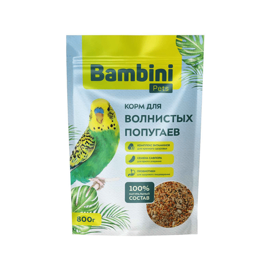 Bambini Pets корм для волнистых попугайчиков, 800 г