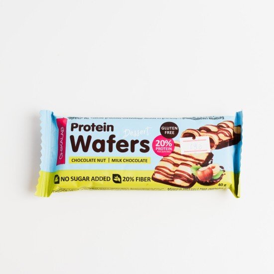 Батончик глазированный вафельный со вкусом "Шоколадно-ореховый десерт" (Без сахара, Протеин)