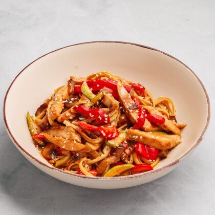 Вок удон с курицей соус терияки