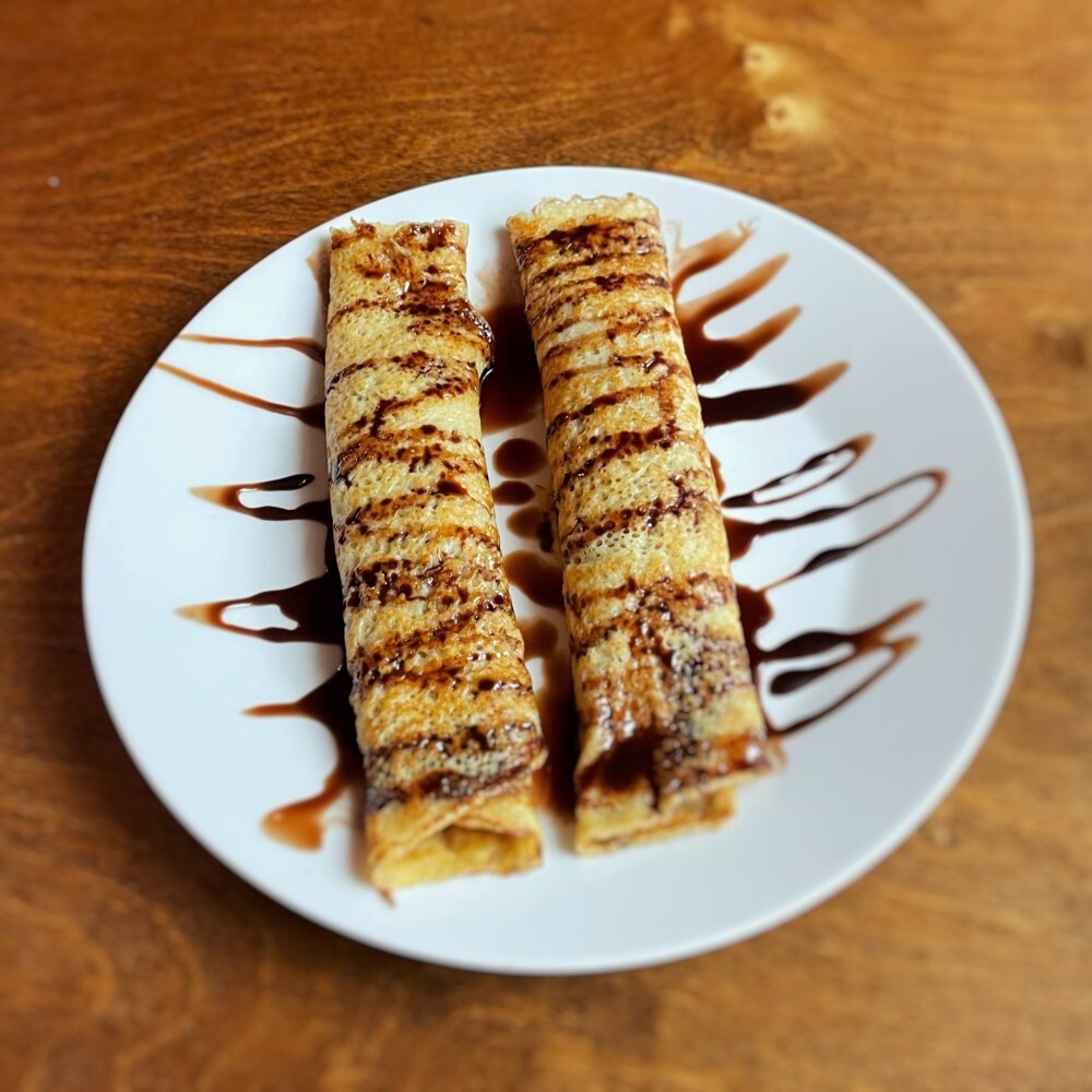 Блинчики с бананом и шоколадом