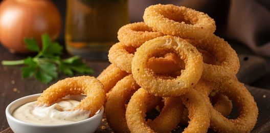 Луковые кольца в панировке.