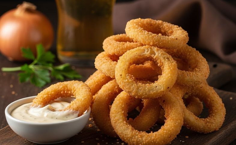 Луковые кольца в панировке.