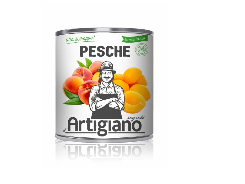 Персики Artigiano половинки в сиропе, 3050 г