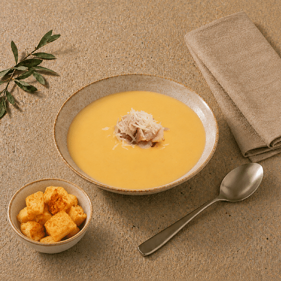Гороховый суп-пюре с беконом