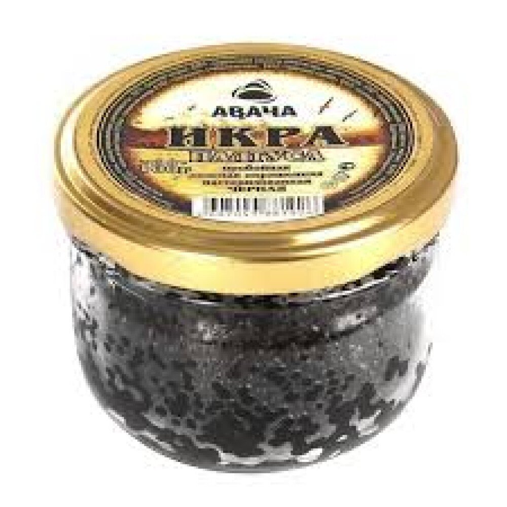 Икра палтуса черная пробойная Авача 100гр с/б
