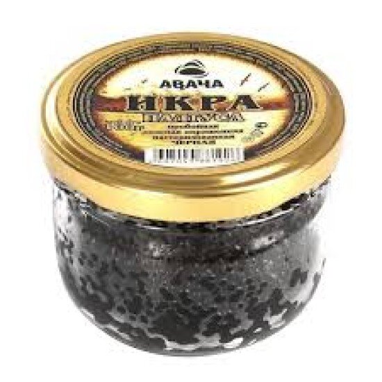 Икра палтуса черная пробойная Авача 100гр с/б