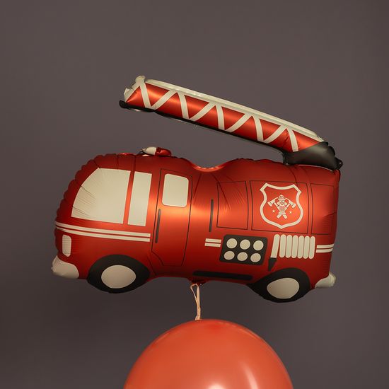 ≈ 66 см, Фигура, Пожарная машина, Красный, Сатин