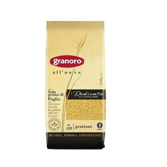 Паста GranOro Delicato №128 Граттони с добавлением яйца, Италия, 250 г