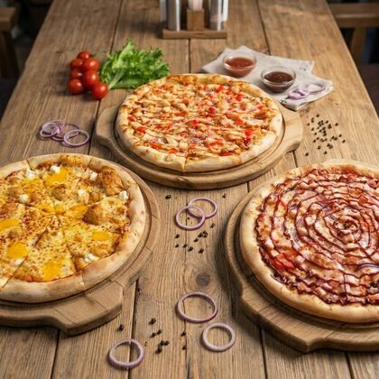 Сет из 3-х пицц 25 см "Вайб"