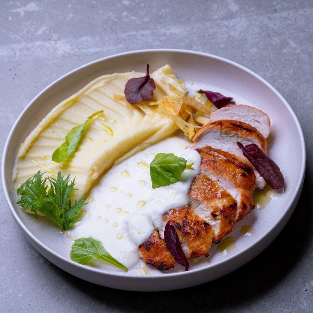 Грудка на мангале с картофельным пюре