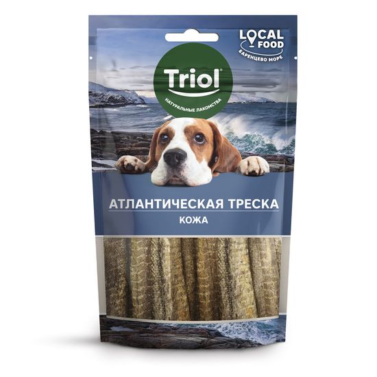 Triol Local Food лакомство для собак «Кожа атлантической трески», 40 г