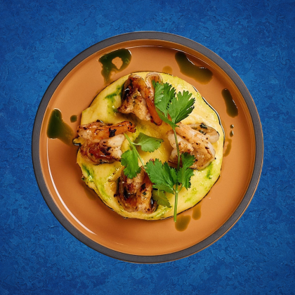 Острии из креветки в аджике и сливочном масле