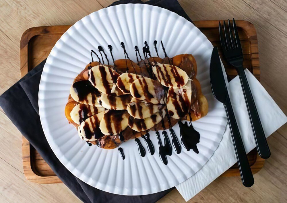 Вафля с нутеллой и бананом