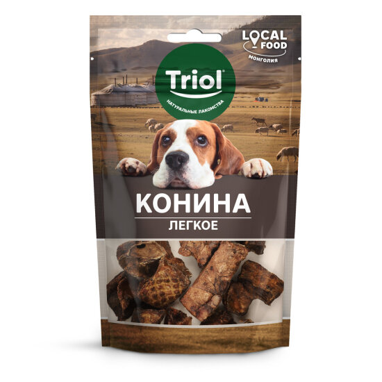 Triol Local Food лакомство для собак «Лёгкое конское», 30 г