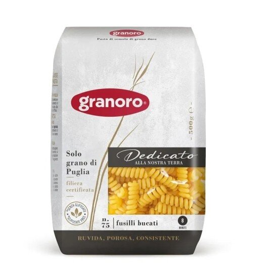 Паста GranOro Dedicato №75 Фузили Букати, 500 г