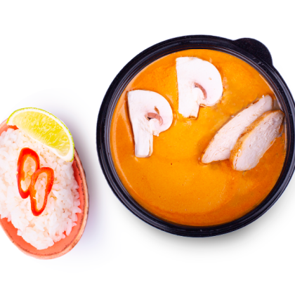 Суп Том Ям с курицей и рисом