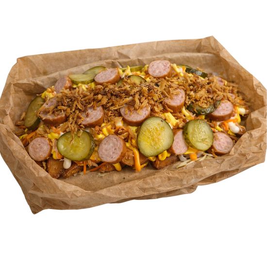 Сальчипапа Картофель Дольки с колбасками