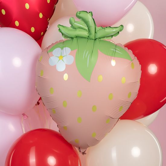 ≈ 66 см, Фигура, Клубника с цветком, Розовый, Сатин