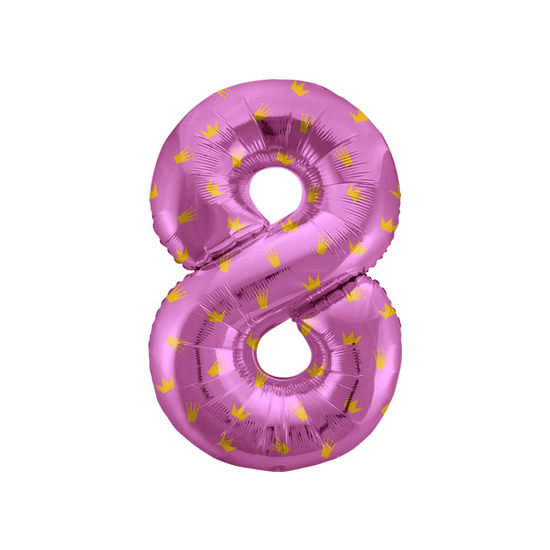 ≈ 85 см, Цифра 8, Золотые короны, Розовый