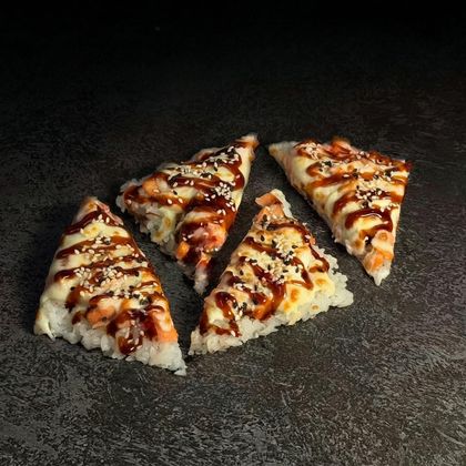 Суши-пицца с лососем