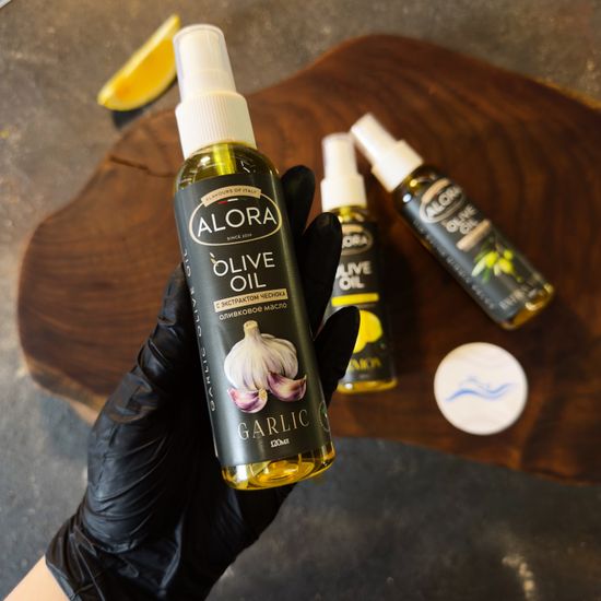 ALORA масло-спрей оливковое с экстрактом чеснока Extra Virgin 120 мл.