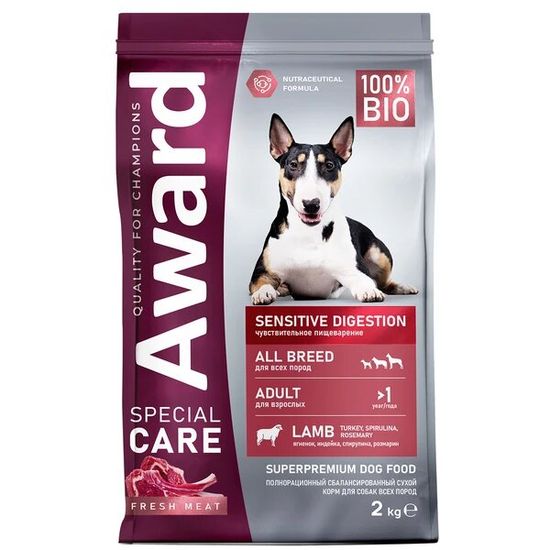 AWARD Special Care Sensitive Digestion сухой корм для взрослых собак всех пород с чувствительным пищеварением, ягнёнок, 2 кг