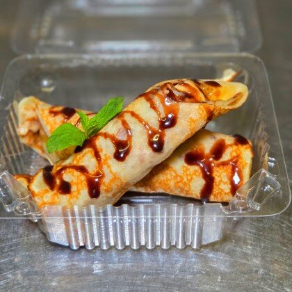 Блины с бананом и шоколадом