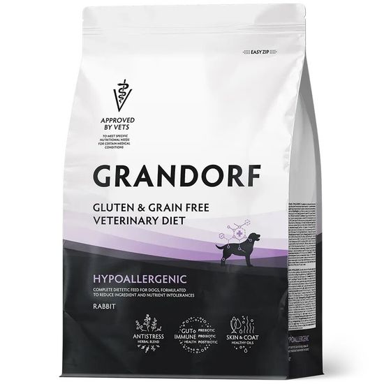 GRANDORF Veterinary Diet Rabbit Hypoallergenic сухой корм для собак при пищевой аллергии, кролик, 1 кг (3120)