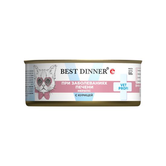 Best Dinner VET PROFI Hepatic консервы для кошек, курица, 100 г