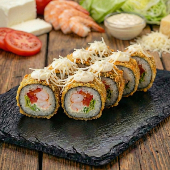 Ролл «Цезарь» с креветкой