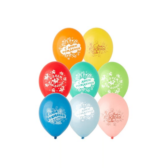 35 см, С Днем Рождения, Ассорти, Пастель