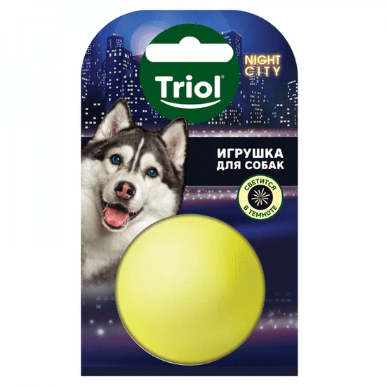 Triol Night City игрушка для собак «Мяч-неон», d 85 мм