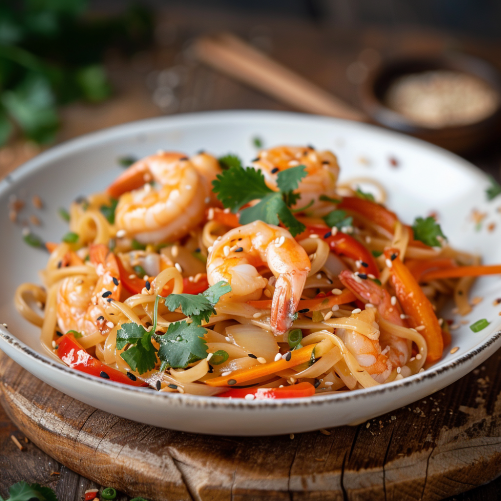 Wok Креветки в сливочном соусе