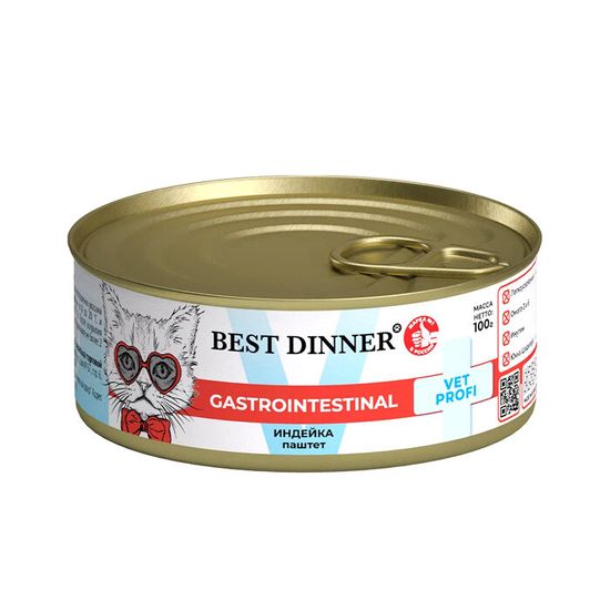 Best Dinner VET PROFI Gastro Intestinal консервы для кошек, индейка, 100 г