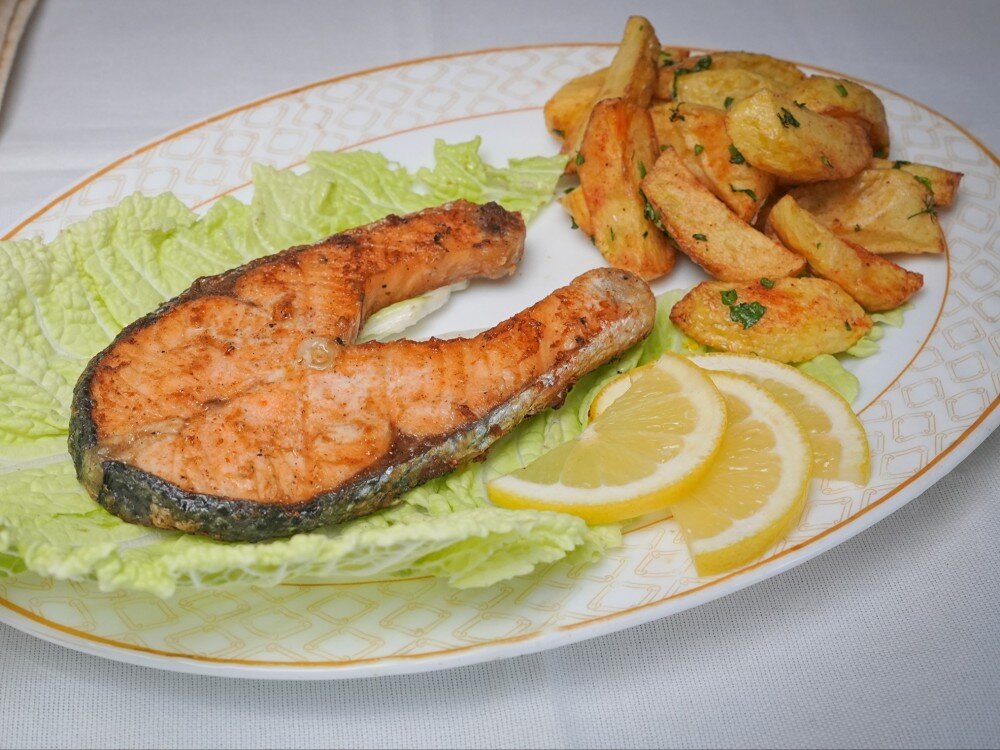 Семга на мангале