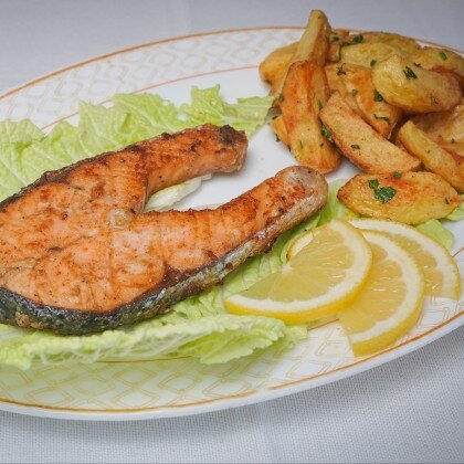 Семга на мангале