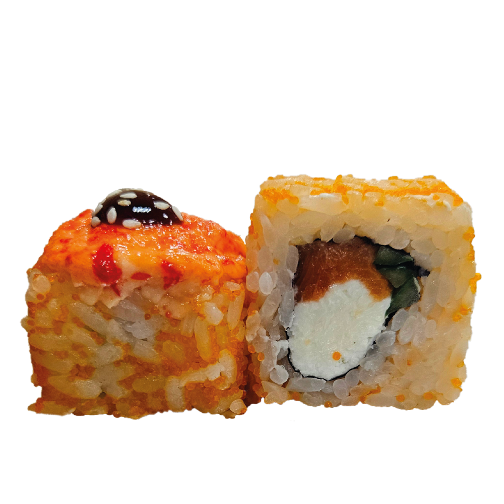 Калифорния с лососем запечённая