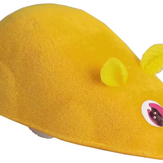 Игрушка для кошек, мышь заводная, жёлтая, 7 см