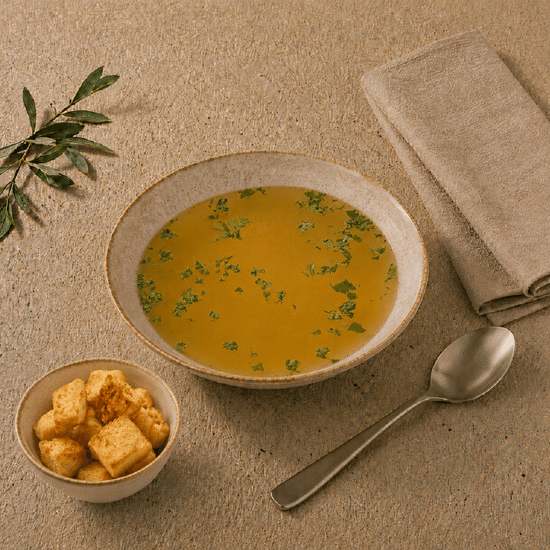 Куриный бульон с яйцом