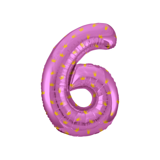 ≈ 85 см, Цифра 6, Золотые короны, Розовый